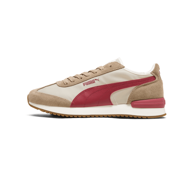 PUMA R78 Wind Nylon Sneakers in Desert Dust/Intense Red/Oak Branch Angle 1