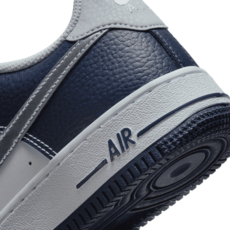 Nike Air Force 1 Low White Silver Navy (GS) Angle 5