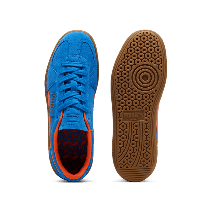PUMA Palermo Sneakers in Hyperlink Blue/Flame Flicker/Gum Angle 0