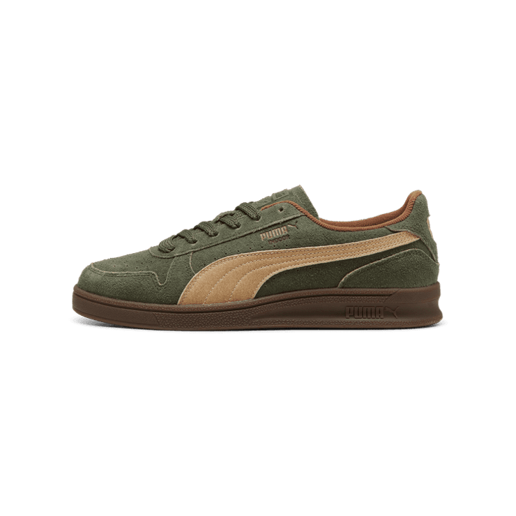 PUMA Indoor R-Suede Sneakers in Dark Olive/Haute Coffee Angle 1
