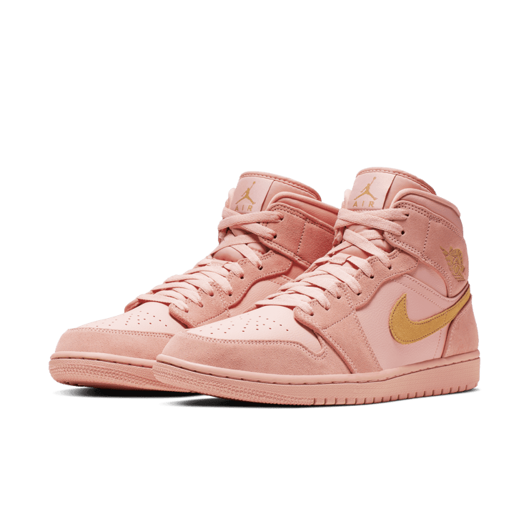 Jordan 1 Mid Coral Gold Angle 2