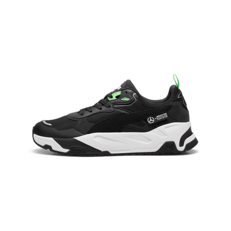 PUMA Mercedes-AMG Petronas F1® Trinity Sneakers in Black/Fizzy Green Angle 1