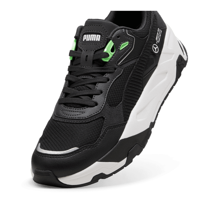 PUMA Mercedes-AMG Petronas F1® Trinity Sneakers in Black/Fizzy Green Angle 2