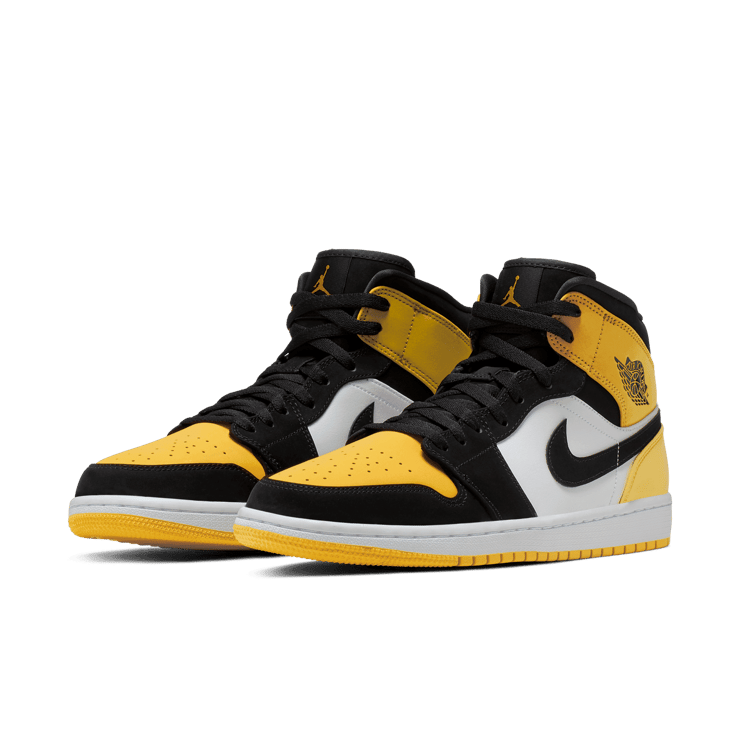 Jordan 1 Mid Yellow Toe Black Angle 2