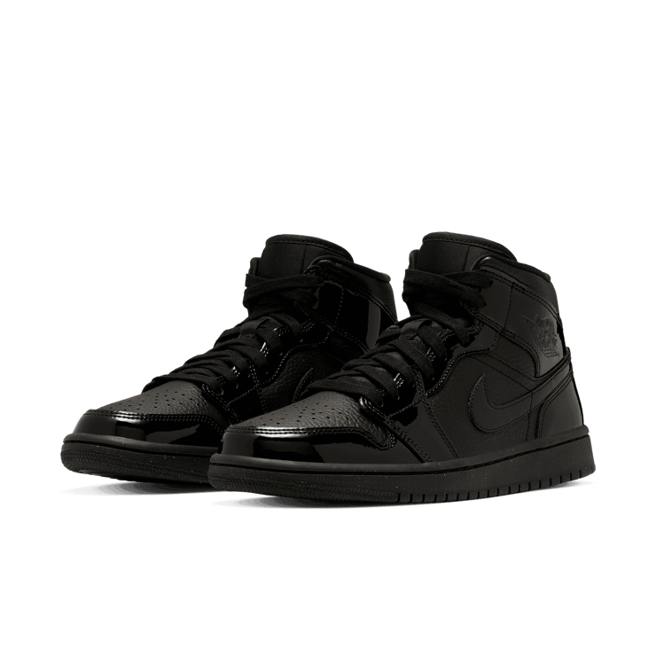 Jordan 1 Mid Patent Triple Black (W) Angle 2