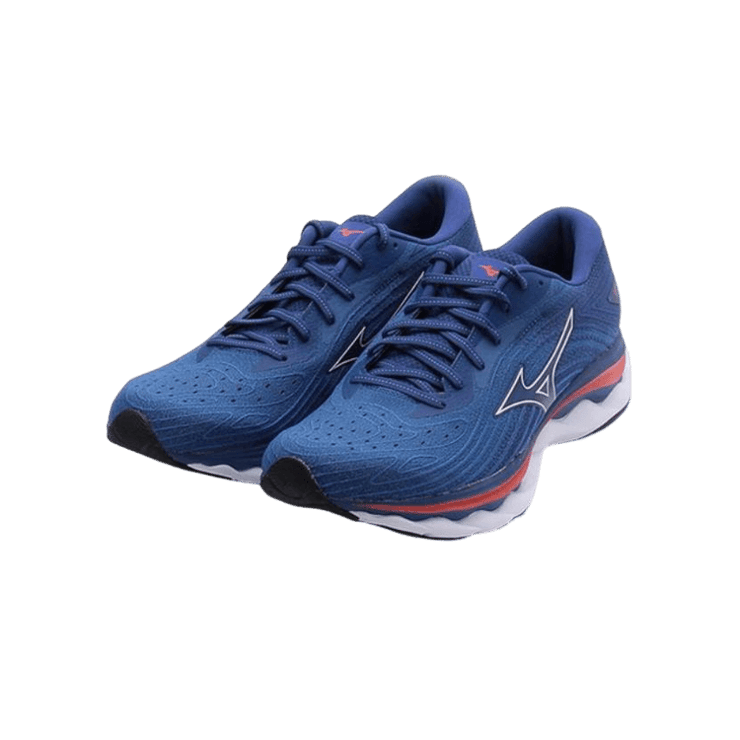 Mizuno Wave Sky 6 Blue White Angle 0