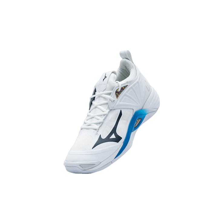 Mizuno Wave Momentum 2 White Blue Angle 0