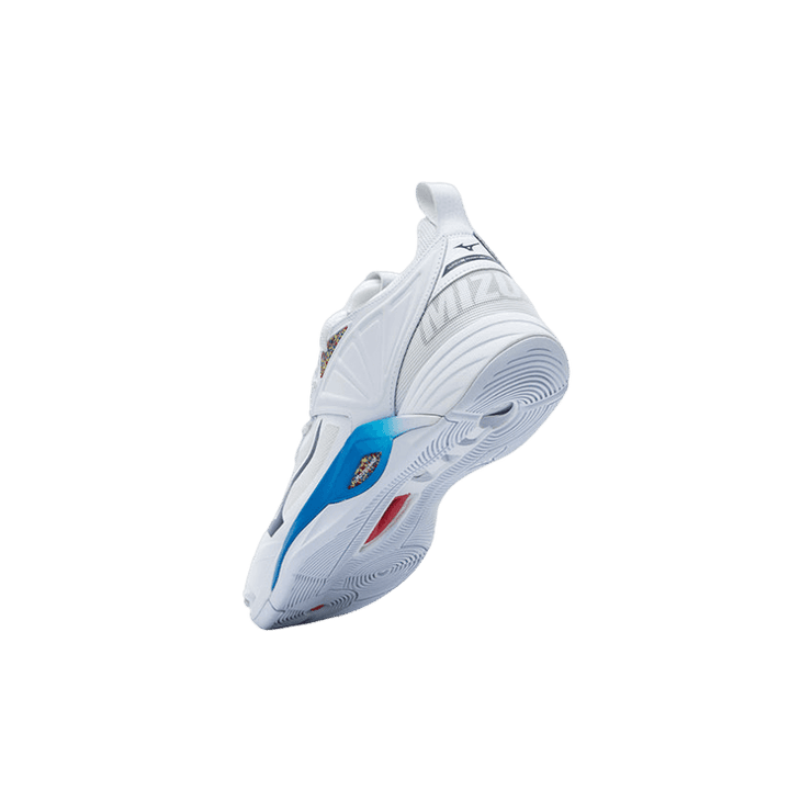 Mizuno Wave Momentum 2 White Blue Angle 1