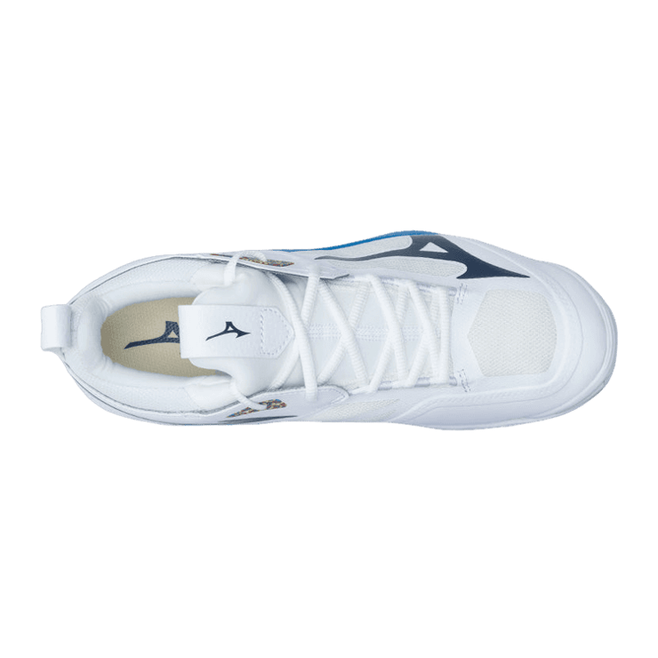 Mizuno Wave Momentum 2 White Blue Angle 2