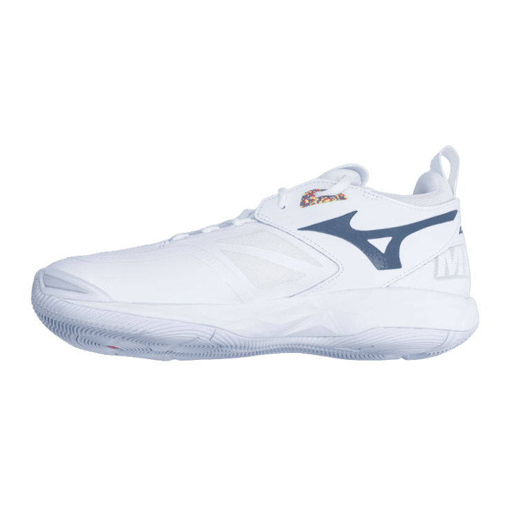 Mizuno Wave Momentum 2 White Blue Angle 3