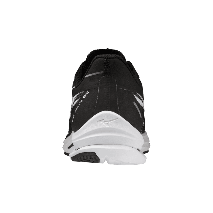 Mizuno Wave Rebellion Sonic White Black Paint Stroke Angle 1
