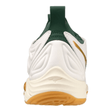 Mizuno Wave Momentum 3 White Green Gold Angle 1