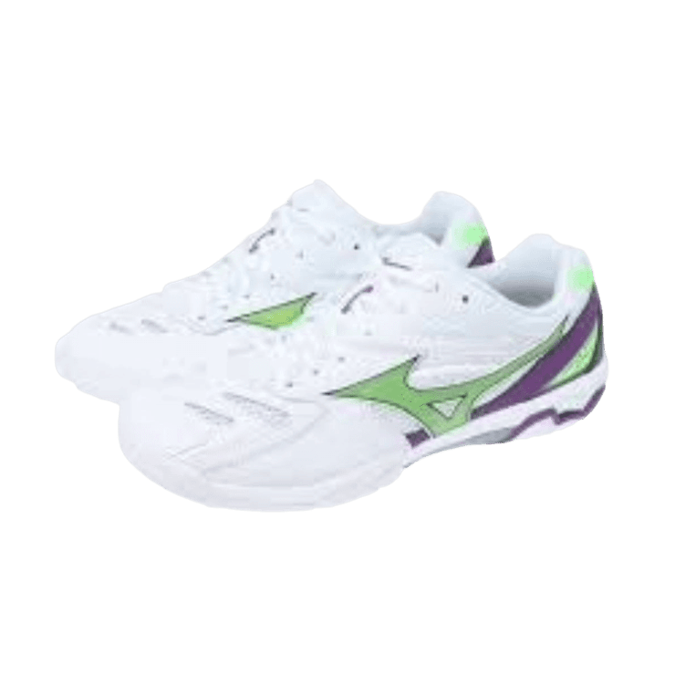 Mizuno Wave Fang Pro White Green Purple Angle 0