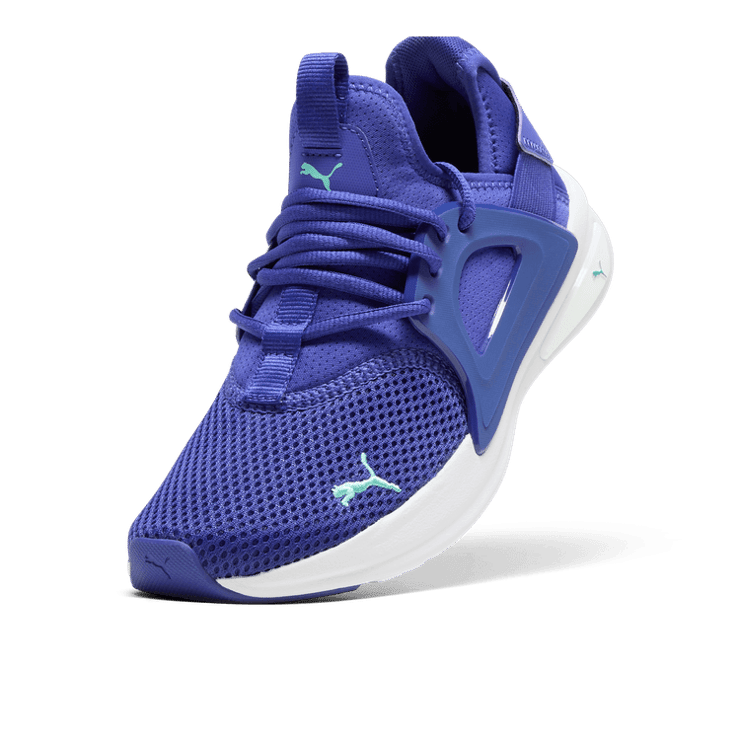 PUMA Softride Enzo Evo in Lapis Lazuli/Electric Peppermint Angle 2
