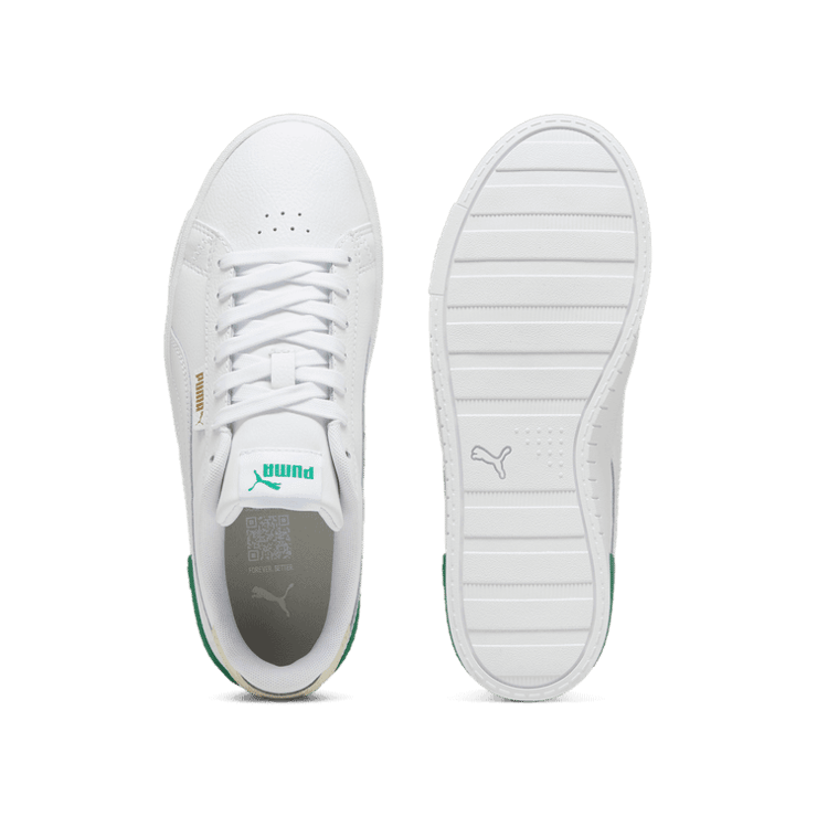 PUMA Jada Renew Sneakers in White/Gold/Archive Green Angle 0