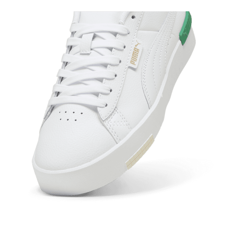 PUMA Jada Renew Sneakers in White/Gold/Archive Green Angle 2