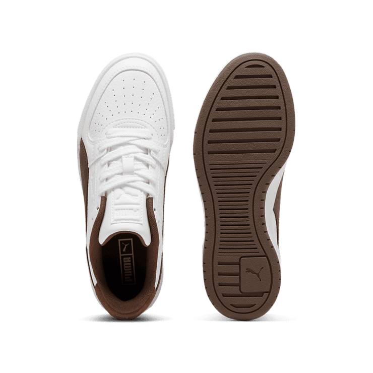 PUMA CA Pro Sneakers in White/Espresso Brown Angle 0