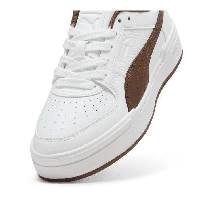 PUMA CA Pro Sneakers in White/Espresso Brown Angle 2