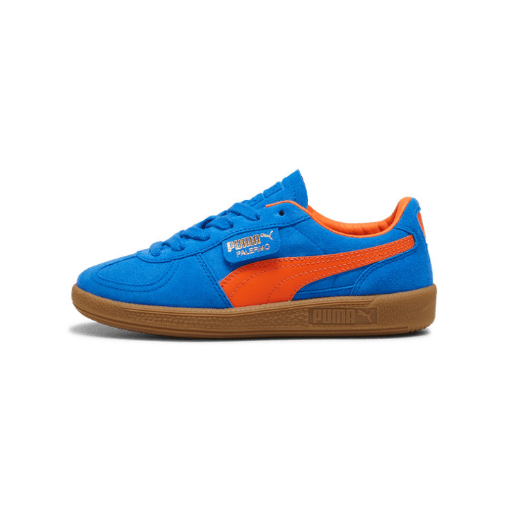 PUMA Palermo Sneakers in Hyperlink Blue/Flame Flicker/Gum (GS) Angle 1