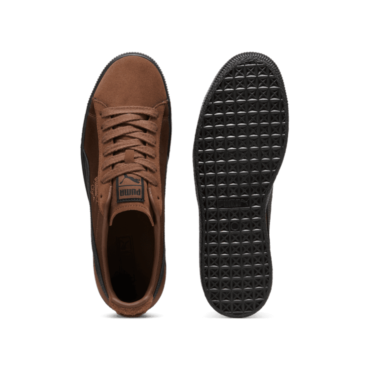 PUMA Clyde Soph Sneakers in Espresso Brown/Black Angle 0