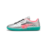 PUMA Palermo New Gen Footy Sneakers in Silver/Sparkling Green Angle 1