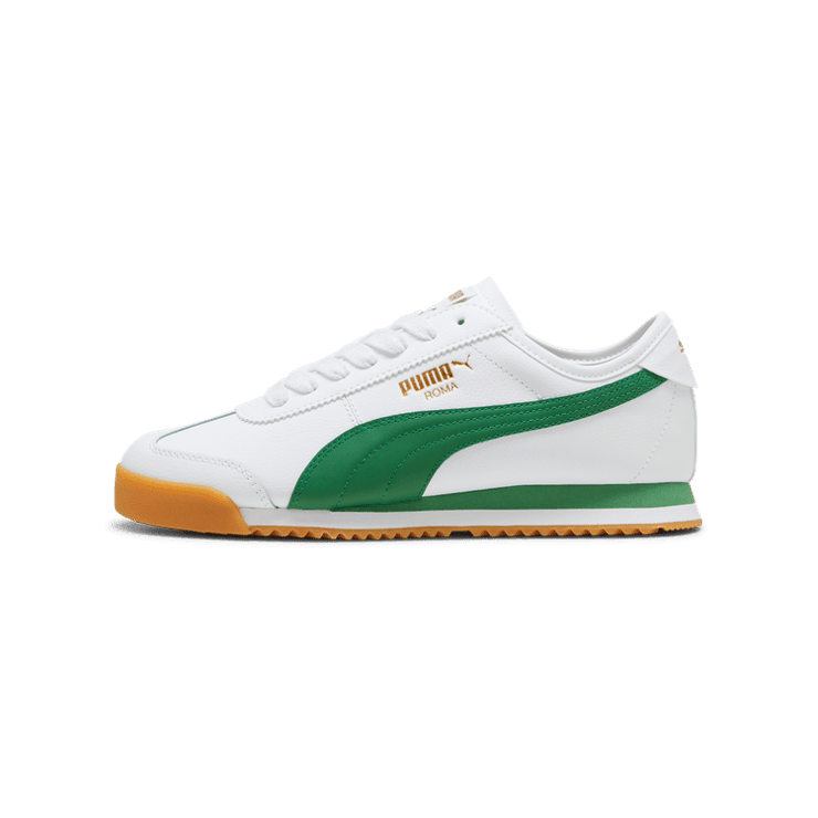 PUMA Roma 68 Revival Sneakers in White/Archive Green/Gum Angle 1