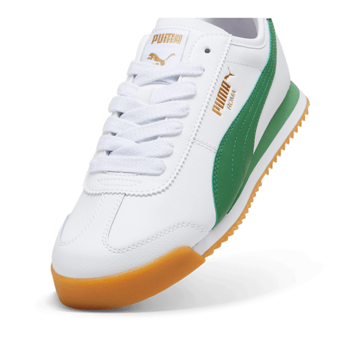 PUMA Roma 68 Revival Sneakers in White/Archive Green/Gum Angle 2