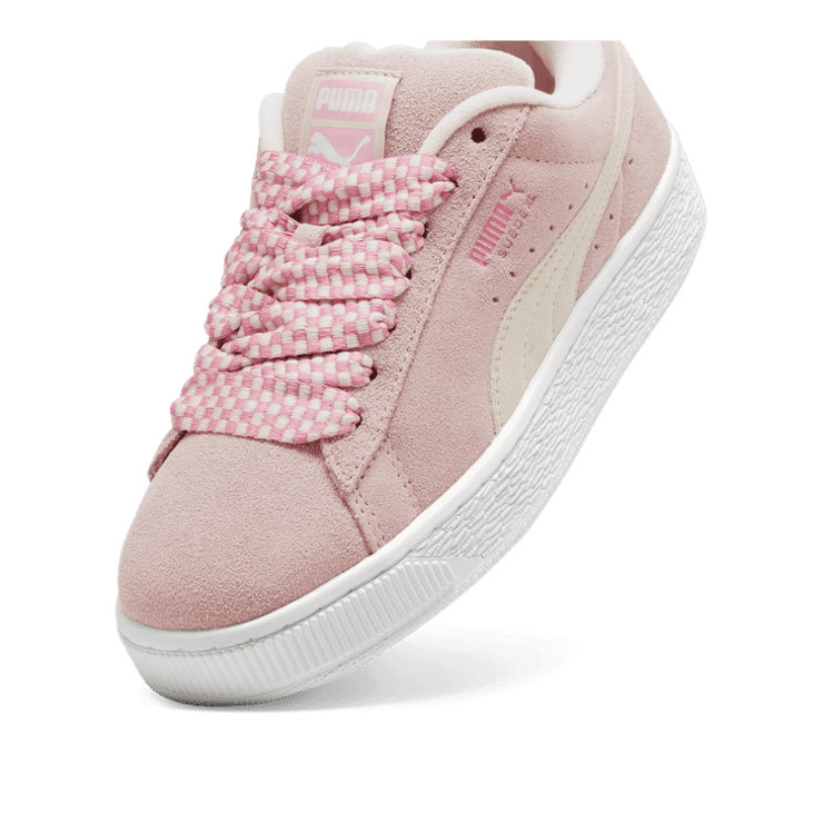 PUMA Suede XL Lace Sneakers in Mauve Mist/White Angle 2