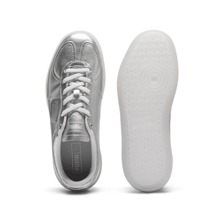 PUMA Palermo Chrome Sneakers Women in Silver/Feather Grey Angle 0