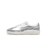 PUMA Palermo Chrome Sneakers Women in Silver/Feather Grey Angle 1