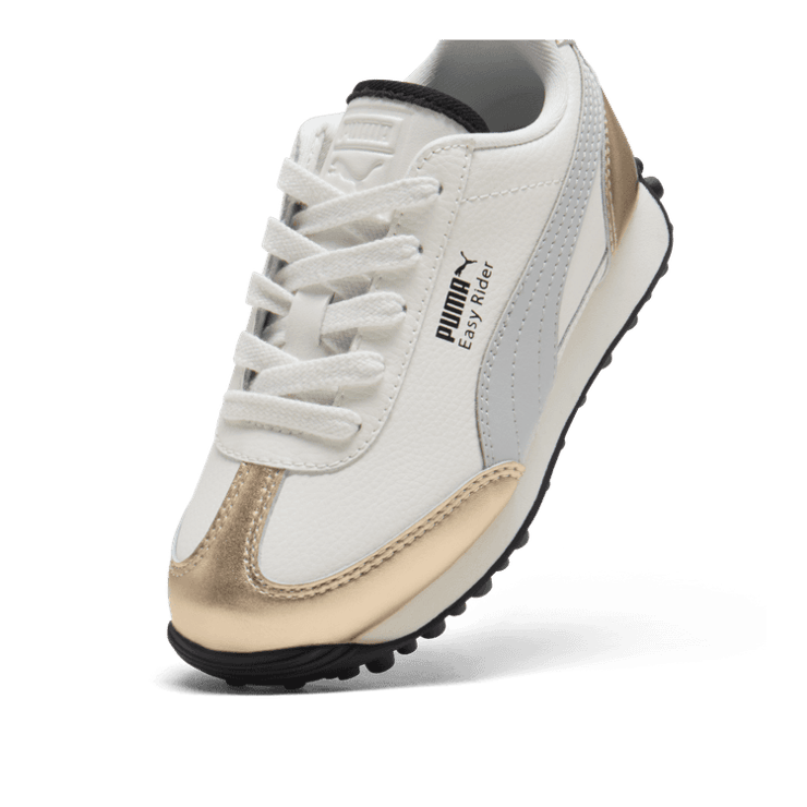 PUMA Easy Rider Mixed Metals in Warm White/Gold/Glacial Grey (PS) Angle 2
