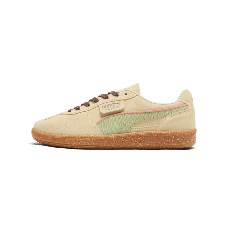 PUMA Palermo Cannoli Sneakers in Creamy Vanilla/Pistachio Green/Gum Angle 1
