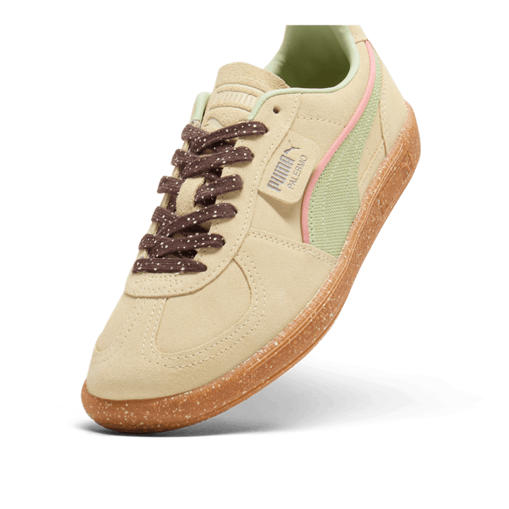PUMA Palermo Cannoli Sneakers in Creamy Vanilla/Pistachio Green/Gum Angle 2