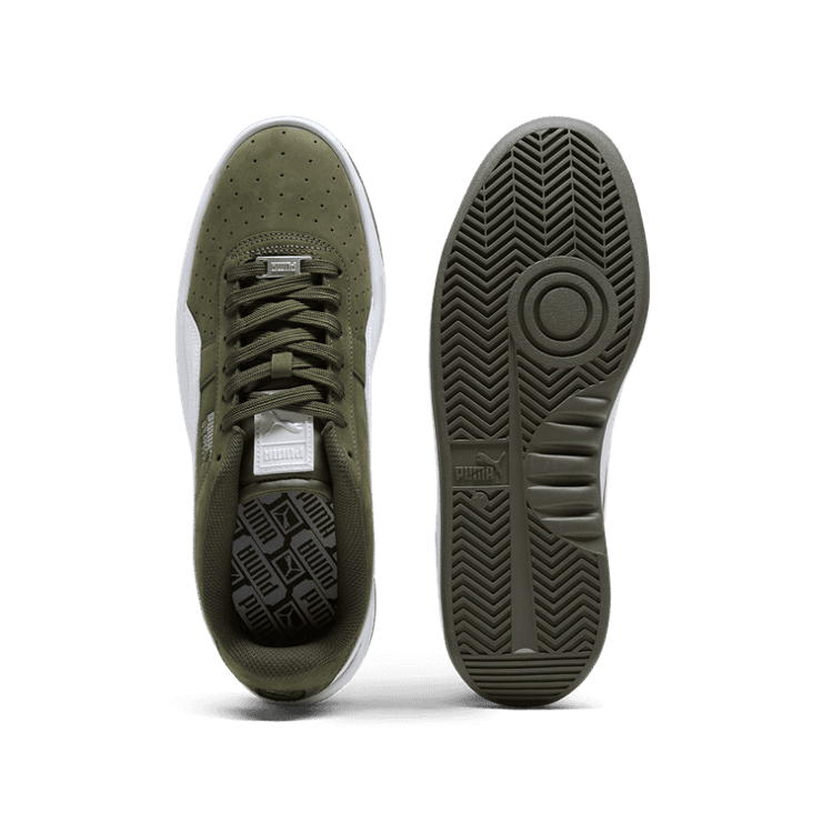 PUMA GV Special Olive Sneakers in Dark Olive/White/Silver Angle 0