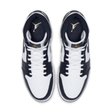 Jordan 1 Mid White Metallic Gold Obsidian Angle 1