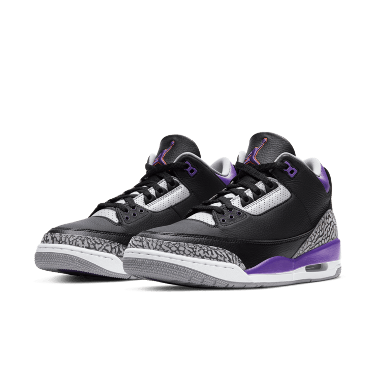 Air Jordan 3 Retro Black Court Purple Angle 2
