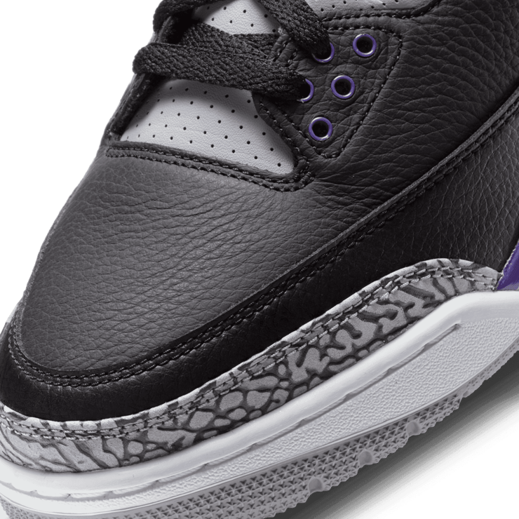 Air Jordan 3 Retro Black Court Purple Angle 4