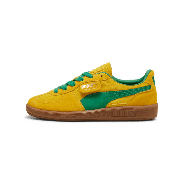 PUMA Palermo Sneakers in Pelé Yellow Sizzle/Archive Green (GS) Angle 1