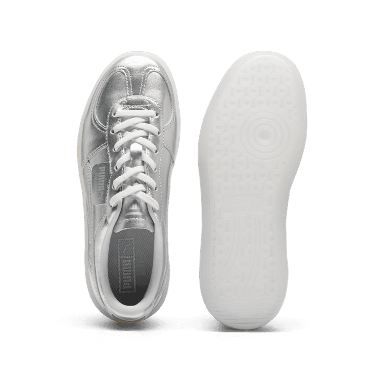 PUMA Palermo Chrome Sneakers in Silver/Feather Grey (GS) Angle 0
