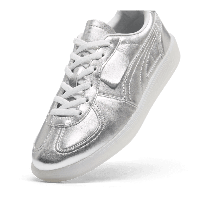 PUMA Palermo Chrome Sneakers in Silver/Feather Grey (GS) Angle 2