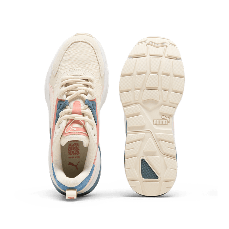 PUMA Vis2k Soft Sneakers in Alpine Snow/Island Pink/Deeva Peach Angle 0