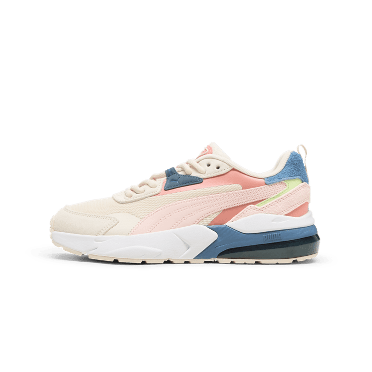 PUMA Vis2k Soft Sneakers in Alpine Snow/Island Pink/Deeva Peach Angle 1