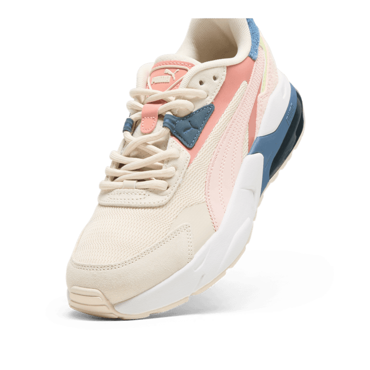 PUMA Vis2k Soft Sneakers in Alpine Snow/Island Pink/Deeva Peach Angle 2