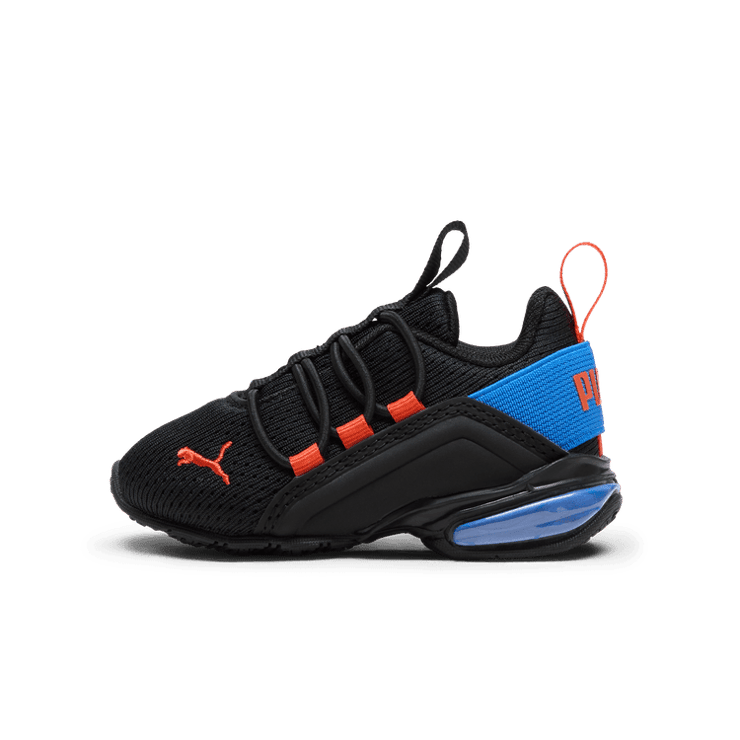 PUMA Axelion M in Black/Redmazing/Hyperlink Blue (TD) Angle 1