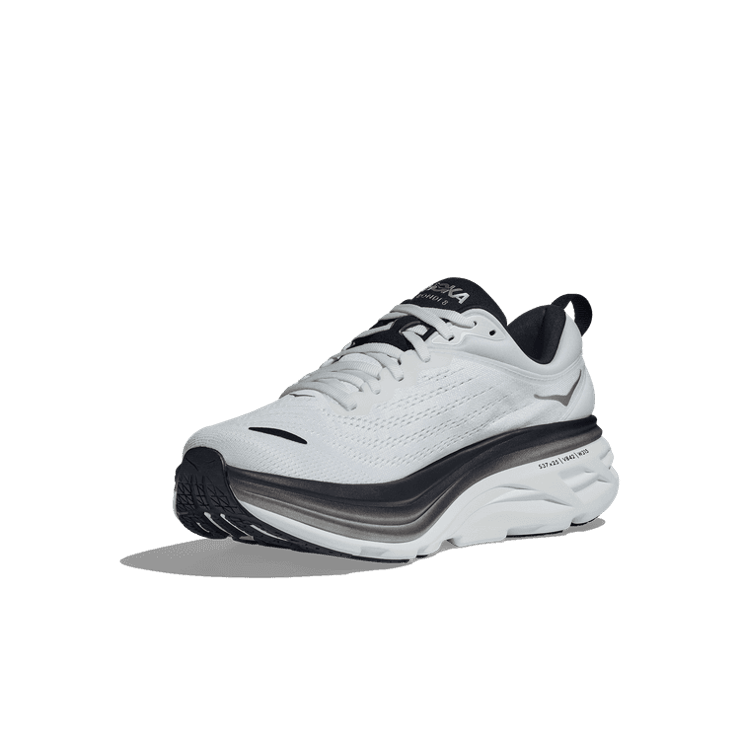 Hoka One One Bondi 8 White Black Angle 1