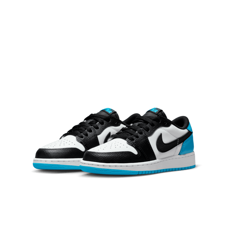 Air Jordan 1 Retro Low OG Black Dark Powder Blue (GS) Angle 2