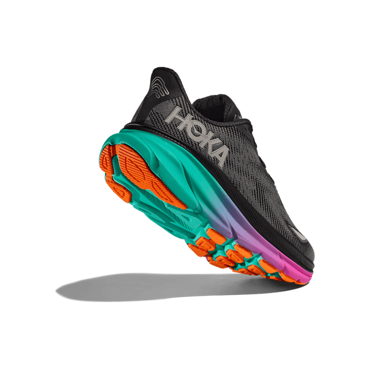 Hoka One One Clifton 9 Gore-Tex Black Electric Aqua Angle 2