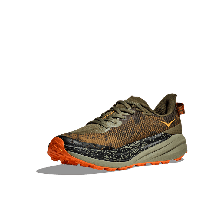 Hoka One One Speedgoat 6 Antique Olive Squash Angle 1