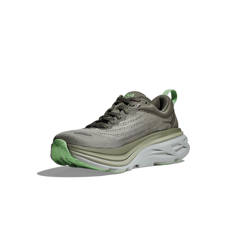 Hoka One One Bondi 8 Olive Haze Mercury (W) Angle 1