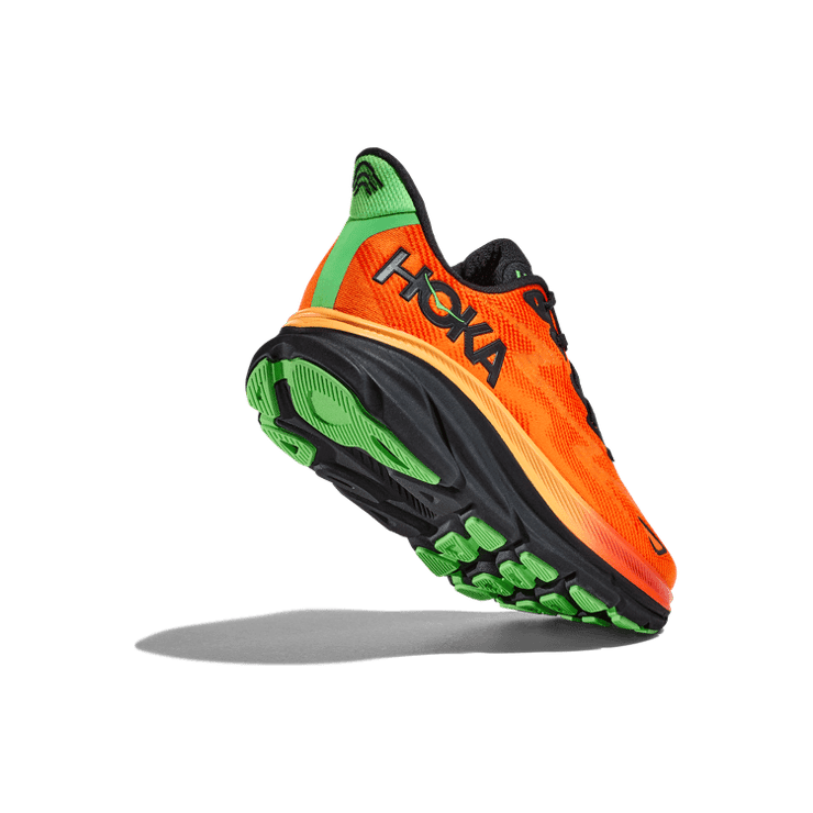 Hoka One One Clifton 9 Flame Vibrant Orange Angle 2